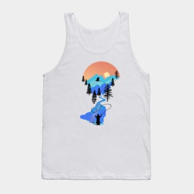 Fly Fishing Mountain Sunset By Teecreations Tank Top Official Fishing Merch