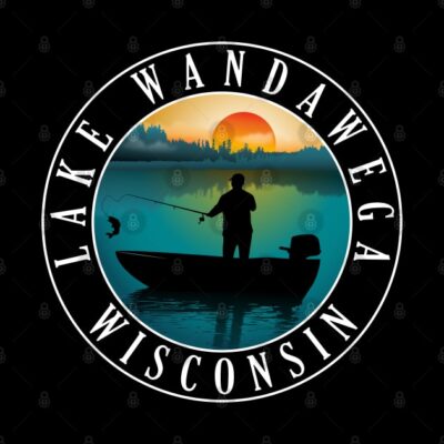 Lake Wandawega Wisconsin Fishing Throw Pillow Official Fishing Merch