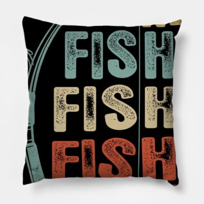 Here Fishy Fishy Fishy Shirt Throw Pillow Official Fishing Merch