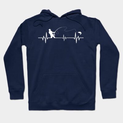 Fishing Heartbeat Cool Funny Fishing Lovers Gift Hoodie Official Fishing Merch