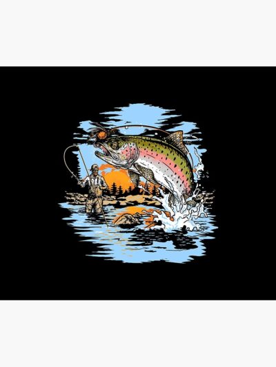 Rainbow Trout Fly Fishing Print Tapestry Official Fishing Merch