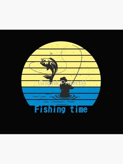 Time For Fishing Fishing Time Fishing Fish Fish Fly Fishing Angler. Tapestry Official Fishing Merch