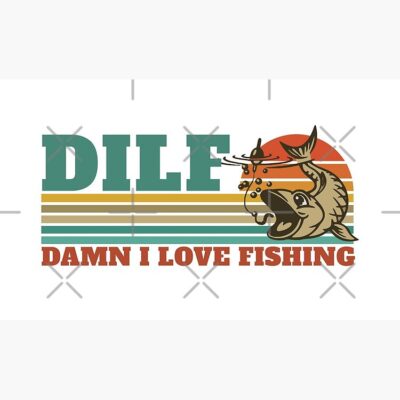 Dilf Damn I Love Fishing Retro Vintage Sunset Funny Fishing Gift Mug Official Fishing Merch