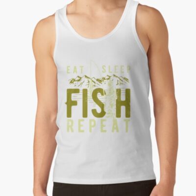 Eat Sleep Fish Repeat Funny Gift For Fisherman Tank Top Official Fishing Merch
