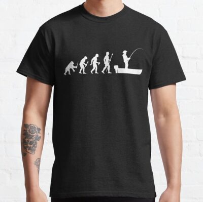 Funny Evolution Of Man And Boat Fishing T-Shirt Official Fishing Merch