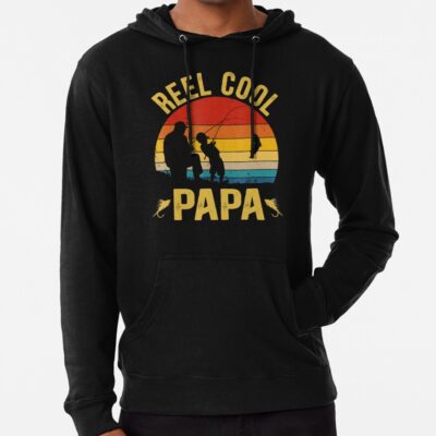 Reel Cool Papa Funny Fishing Fathers Day Hoodie Official Fishing Merch