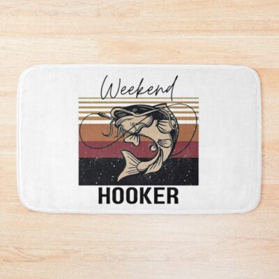 Funny Weekend Hooker Fishing Bath Mat Official Fishing Merch