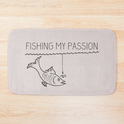 Fishing My Passion Drawing Bath Mat Official Fishing Merch