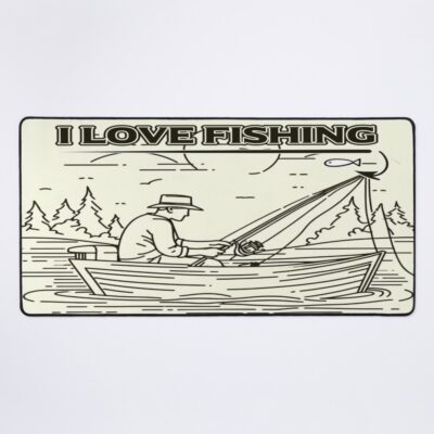 I Love Fishing! Mouse Pad Official Fishing Merch