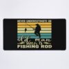 Never Underestimate An Old Man Wiat A Fishing Rod Mouse Pad Official Fishing Merch