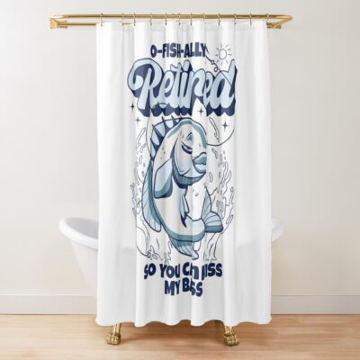 O-Fish-Ally Retired Shower Curtain Official Fishing Merch